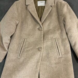 Zara Girl’s Size 5 Tan Wool Coat